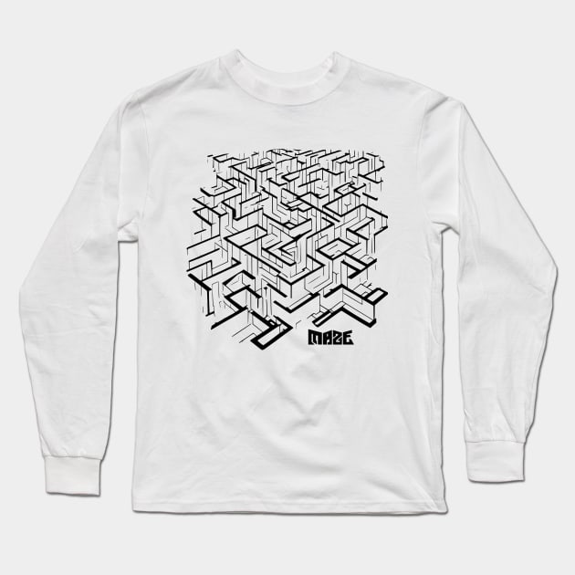 Maze Long Sleeve T-Shirt by Sixbrotherhood